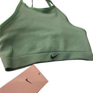 Nike Women's Green Ribbed Sports Bra